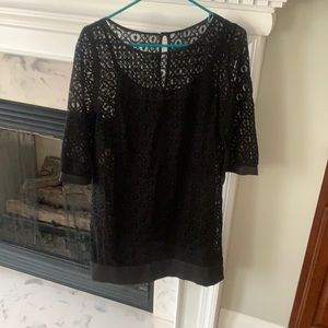 Black 3/4 sleeve lace dress